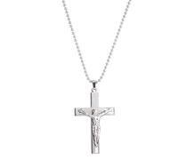 OdDdot Personnalité à la Mode Collier Croix Lumière Luxe Rond Chaîne de Perles Or Argent Noir Collier Chaîne Noël Cadeau d’Anniversaire