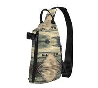 OdDdot Sac à dos unisexe avec drapeau américain avec bottes de cowboy imprimées, sac à bandoulière pour femme et homme, sac de voyage, sac de poitrine de sport, Jetée côtière, taille unique