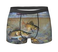 OdDdot Sous-vêtement pour homme, motif tournesol, floral, papillons, caleçons boxeurs confortables et respirants pour hommes, caleçons boxeurs athlétiques, Pêcheur en lac, XXL