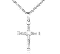 OdDdot Trendy Hip Hop Punk Bijoux Collier en acier inoxydable Croix Pendentif Collier pour hommes Casual Nightclub Light Luxury Jewelry