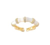 OdDdot Unique Design Sense Opals Bambou Modélisation Bague d’Or Bijoux Casual Party pour Femmes Cadeau de Luxe Ins Tendance Populaire Design Bague