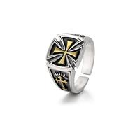 OdDdot Vintage Personnalisé pour Hommes Cross Ring Ins Style Simple Bague Bijoux Noël Élégant Personnalisé Classique Cadeau d’Anniversaire