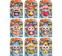 Oddi-dahs 4930-9 Lot de 9 jouets spongieux | Créature spongieuse à oreilles de lapin à libération lente avec un design sauvage et coloré - Objet de collection amusant et