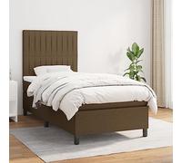 Oddychająca tkanina Regulowany zagłówek Lite 80x200 cm Brązowy | Sommier à lattes de lit avec matelas à ressorts ensachés Marron foncé 80x200 cm tête de lit réglable confort dos