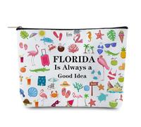 Odebyata Sac de maquillage pour voyage, cadeau touristique, sac de maquillage, souvenir de voyage, sac de toilette pour fille, meilleure amie, maman, grand-mère, fille, voyageurs, Floride., 11