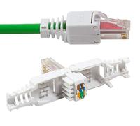 odedo 4x Connecteur de sertissage sans outil CAT 6 UTP RJ45 Fiche réseau pour câble de brassage jusqu'à 6,3 mm AWG 23-26 Montage sans outil avec contacts dorés, cat.6