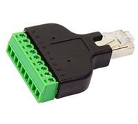 odedo® Connecteur RJ45 vers adaptateur LAN bloc terminal 8 broches, prise réseau Ethernet Male vers 8 broches