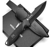 ODENWOLF W1 Couteau de survie D2 lame fixe - Couteau de chasse robuste avec étui - Acier monobloc - Bushcraft outdoor premium pour camping et nature