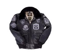 Odeon Blouson Aviateur En Cuir Top Gun NAVY G-1 Bogard by Mike B Version Discrète Cockpit USA Made In USA (FR/ES, Numérique, 36, Taille normale, Taille normale, Noir)