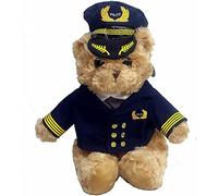 Odeon Peluche Ourson Aviateur Pilote Commandant de Bord 25 cm