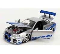 Odeon Voiture de Collection Compatible avec Nissan Skyline GTR R34 Fast and Furious au 1/24 Métal