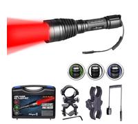Odepro KL41 Plus Lampe Torche LED Puissante,Lampe avec LEDs Rouge,Verte,IR850,Blanche,Portée de 384m IP68 avec Interrupteur à Distance pour Extérieur,Camping,Randonnée,Urgence