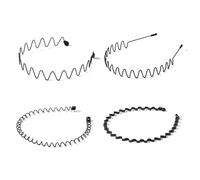 Oderra 4 Pcs Serre Tete Femme, Serre Tete Homme, Bandeaux Ondulés Unisexes, Antidérapant Hoop Band Convient Pour L'extérieur, Le Yoga, Le Sport, Le Maquillage, Le Coiffage