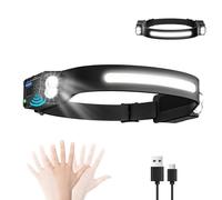 Oderra Lampe Frontale Rechargeable LED Ultra Puissante, Super Léger, Capteur de Mouvement, 8 Modes, IPX4 Étanche, 12H Autonomie pour Camping, Running, Urgence