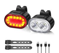 Oderra Lumiere Velo Avant et Arrière - Lampe Velo LED Puissante Rechargeable USB, 4/6Modes (Fixe/Stroboscopique) Étanche IPX4 - Autonomie Prolongée - pour VTT, Vélo, Skateboard