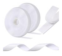 Oderra Ruban Scratch Autocollant Double Face 8 m x 20 mm, Blanc | Bande Adhésive Puissante à Crochets et Boucles pour Tissu, Couture, Moustiquaire, Rideaux et Bricolage Sans Percer