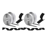 Oderra Scratch Autocollant Double Face 8 M X 20 MM, Rubans Adhésifs Double Face, Hook Loop Rubans pour Cadres de Photos, Moustiquaires, Tapis, Bricolage (Noir) (Lot de 2)