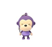ODETOJOY 1 porte-clés singe en ABS avec LED et pendentifs vocaux mignons en forme d'animal 3D, violet, Medium