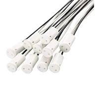 ODETOJOY Ampoule LED G4 halogène MR11 Base Cérémique Adaptateur de douille miniature Bi-broche pour G4 avec câble de 10 cm, blanc cassé 5W, 24V