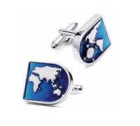 ODETOJOY Carte du Monde 1 Paire Boutons de Manchette pour Homme Moderne Globe Terre Chemises Boutons de Manchette pour Homme avec Sac Cadeau élégant