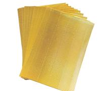 ODETOJOY Lot de 10 Feuilles de Carton Ondulé Métallisé Doré Nacré, 21 x 30 cm (Similaire A4), Uni Côté Ondulé pour Artisanat, Bricolage et Décoration Festive