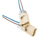 ODETOJOY Lot de 2 douilles de lampe G9 avec câble d'alimentation isolé - Culot pour ampoule LED halogène - En céramique - Avec câble de qualité 0,75 mm²