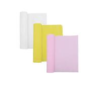 ODETOJOY Lot de 3 rouleaux de papier crépon pour la fabrication de fleurs - 25,4 cm de large et 2,4 m de long - Pour travaux manuels, décoration murale de chambre (blanc, jaune, rose)
