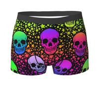 ODHHGDF Boxer pour homme - Néon - Rétro - Triangle - Respirant - Extensible - Confort tout au long de la journée, Crâne néon étoile, XL