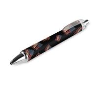 ODHHGDF Stylo à bille rétractable avec motif trompette et drapeau américain à pointe fine de 0,5 mm