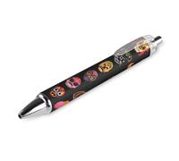 ODHHGDF Stylo à bille rétractable mexicain avec tête de mort et masque facial - Pointe fine de 0,5 mm - Corps rond flexible - 1 pièce