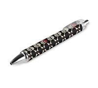 ODHHGDF Stylos rétractables noirs pour hommes et femmes, élégants et beaux stylos d'écriture de 0,5 mm, crânes de pirate, stylo à bille, fournitures de bureau à domicile, 1 pièce