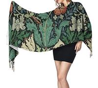 ODHHGDF William Morris Compton Châle long chaud pour femme Motif floral Art nouveau, Comme indiqué sur la photo, taille unique