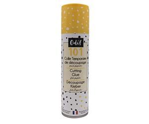 Odif - Colle Temporaire Transparente pour Papier Fin 101 en Spray - Idéale pour Loisirs Créatifs, pour Découpe de Papier sans Déchirure ni Plis - Fabriqué en France, Sans Acide - Spray de 250 ml