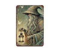 Odin Affiche de Dieu de la Sagesse Affiche Art Rétro Affiche Métal Plaque Chic Art Rétro Fer Peinture Bar Personnes Cave Café Famille Garage Poster Décoration Murale 20 x 30 cm