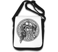 Odin Circle Crow Mythologie nordique Viking God Sac à bandoulière Blanc