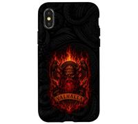 Odin Draugr Valhalla Viking Skull - Norse Mythology - Fire Coque pour iPhone X/XS