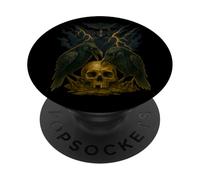 Odin Hugin Munin Mythologie Nordique Valhalla Viking PopSockets PopGrip Adhésif
