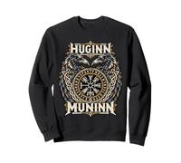 Odin Huginn Muninn Raven Vegvisir Œuvre d'art Nordique Sweatshirt