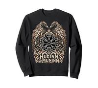 Odin Huginn Muninn Ravens Vegvisir Norse Viking Corbeau Sweatshirt