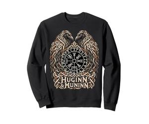 Odin Huginn Muninn Ravens Vegvisir Norse Viking Corbeau Sweatshirt