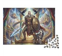 Odin - Mythologie Nordique Puzzle 1000 Pièces Adultes Et Enfants,Jeu Éducatif,Premium,Carton,Casse-tête,Dès 14 Ans,Déco Murale, Anti-Stress,Détente,Défi 70x50cm