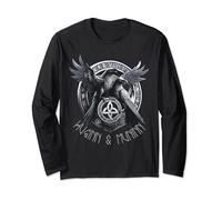 Odin Ravens Huginn & Muninn Vegvisir T-shirt Vikings Myth Tee Manche Longue