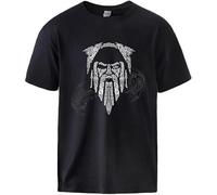 Odin Son Odin Mens Top Tee Summer Cotton 2020 Summer Spring Man Brand Hip Hop Streetwear Pullover Men's Crewneck T-Shirt Short Sleeve Top Unisex Pure Cotton Tee Black XXL