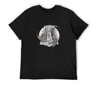 Odin Stretch Viking Hammer Triple Horn Print Fantasy Workwear Men's T-Shirt Unisex Black Men Tees XXL
