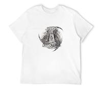 Odin Stretch Viking Hammer Triple Horn Print Fantasy Workwear Men's T-Shirt Unisex White Men Tees 3XL