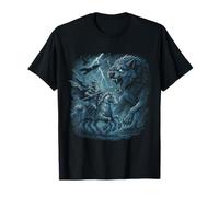 Odin sur Sleipnir Contre Fenrir Ragnarök Gungnir Mythologie T-Shirt