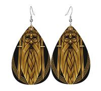 Odin, Symboles Vikings Et Païens Nordiques Boucles D'Oreilles Double Face Pendantes Légères Boucles D'Oreilles En Cuir Pour Quotidien Femme