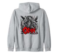Odin Viking, Dieu Nordique, Corbeaux, Loups, Valhalla Sweat à Capuche