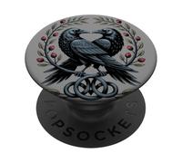 Odin's Ravens Huginn and Muninn Nœud Celtique Viking PopSockets PopGrip Adhésif