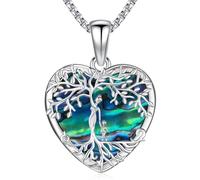 Odinstone Collier Arbre de vie en argent 925 Pendentif Arbre de vie Cœur Collier Mère Enfant Famille Bijoux pour femmes Cadeaux pour maman Fils Fille